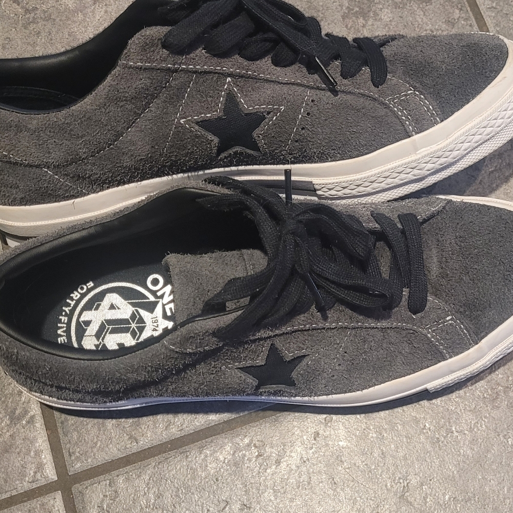 Converse One Star limited grey suede black star Retro style Sneaker Sz 9 / 11 - Picture 4 of 5